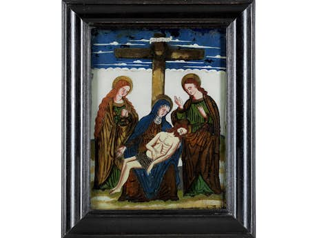 Feines Hinterglasbild Pietà